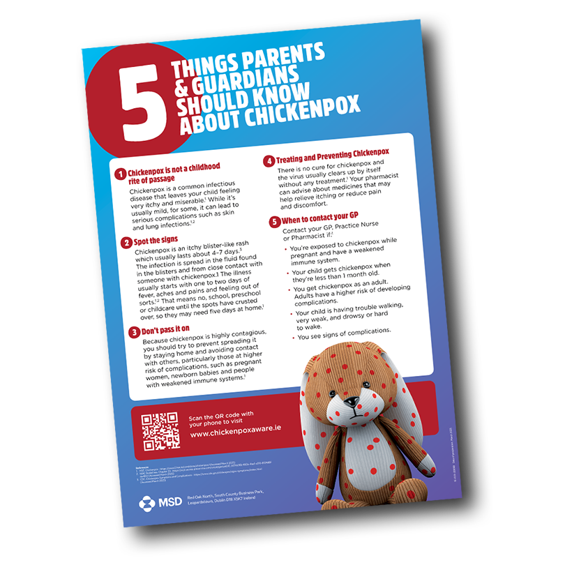 Download our guide 5 things parents & guardians should know about chickenpox.
